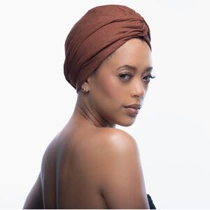Pecan Luxe Ribbed Twisted Turban